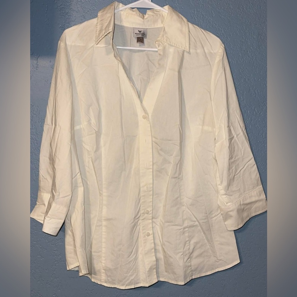 Worthington Cream Button-Down Shirt
